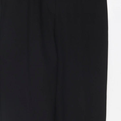 George Womens Black Polyester Trousers Size 12 Regular Zip