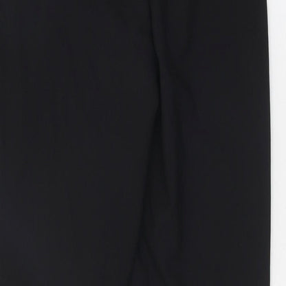 George Womens Black Polyester Trousers Size 12 Regular Zip