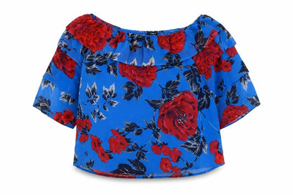 Womens UK Size 12 Papaya Blue Basic Blouse
