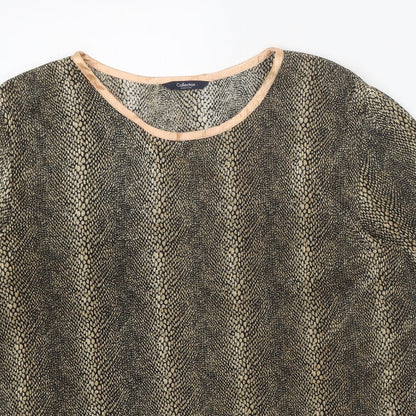 Womens UK Size 16 Debenhams Gold Basic T-Shirt