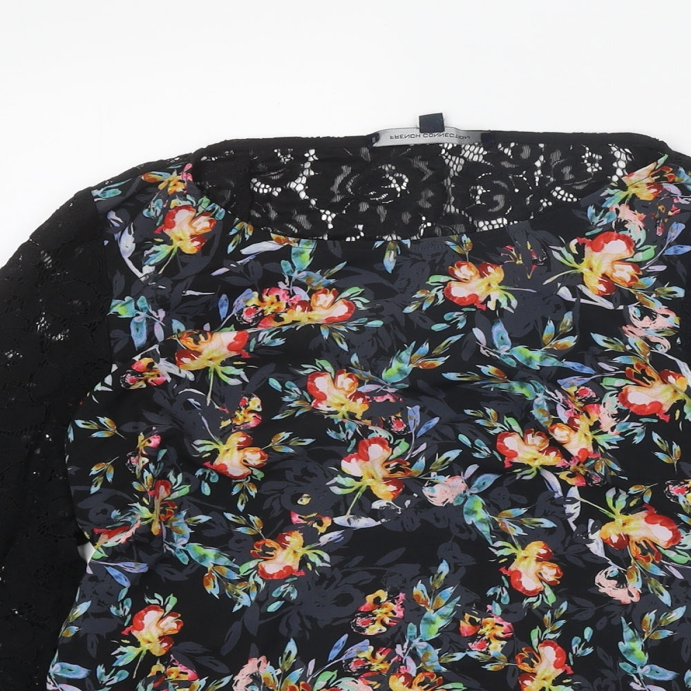 Womens UK Size M French Connection Black Basic Blouse