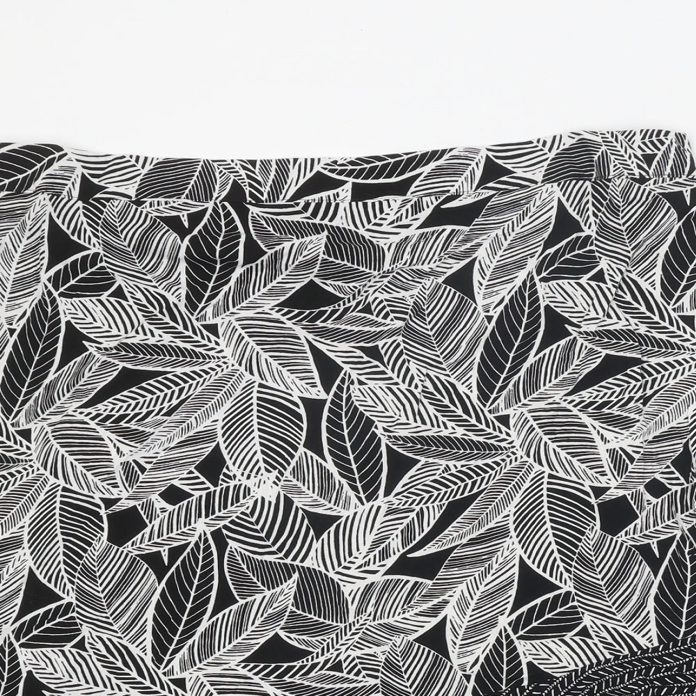 Bonmarché Womens Black Geometric Polyester Swing Skirt Size 41 in