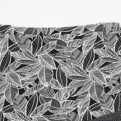 Bonmarché Womens Black Geometric Polyester Swing Skirt Size 41 in