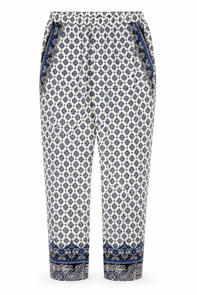 Individual Womens Beige Paisley Polyester Trousers Size 10 Regular