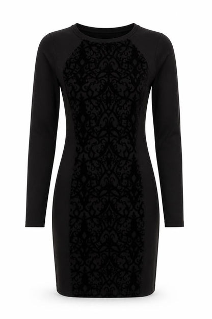 Divided Womens Black Geometric Viscose Bodycon Size 8 Boat Neck Pullover