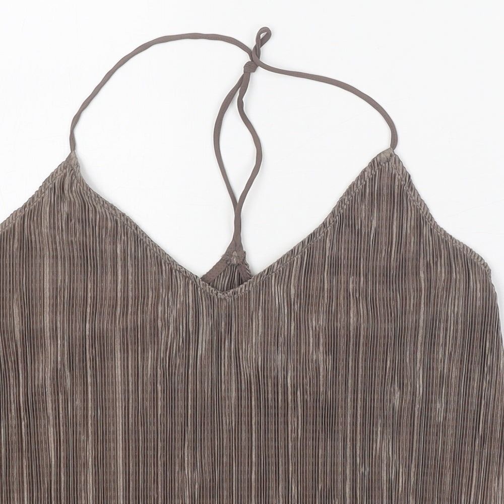 Womens UK Size 10 Topshop Brown Camisole Tank