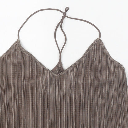 Womens UK Size 10 Topshop Brown Camisole Tank