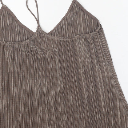 Womens UK Size 10 Topshop Brown Camisole Tank