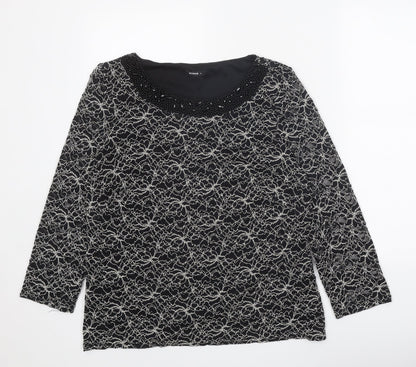 Womens UK Size 18 Roman Black Basic Blouse
