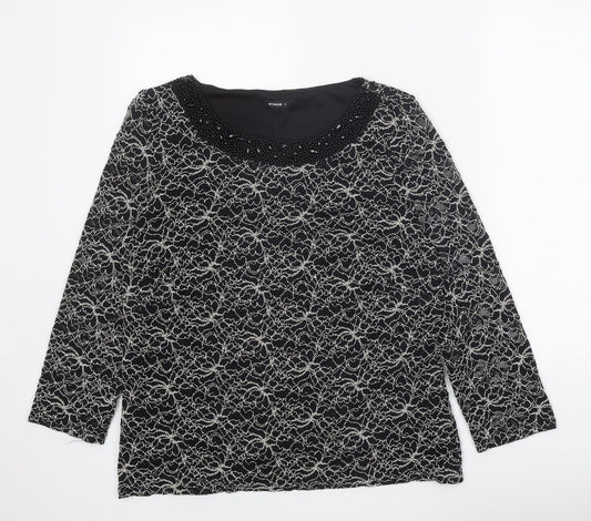 Womens UK Size 18 Roman Black Basic Blouse