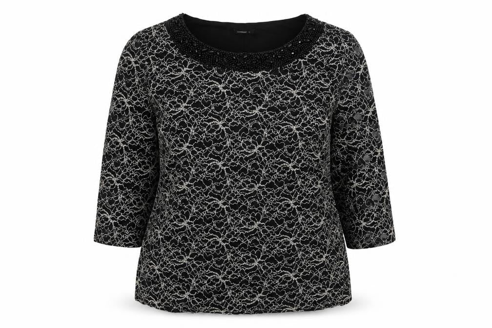 Womens UK Size 18 Roman Black Basic Blouse