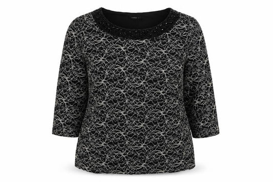 Womens UK Size 18 Roman Black Basic Blouse