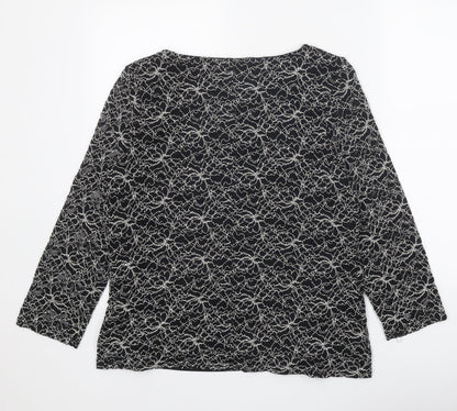 Womens UK Size 18 Roman Black Basic Blouse