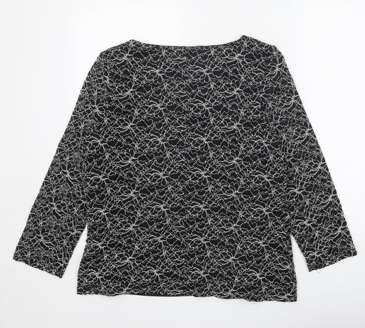 Womens UK Size 18 Roman Black Basic Blouse