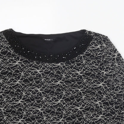 Womens UK Size 18 Roman Black Basic Blouse