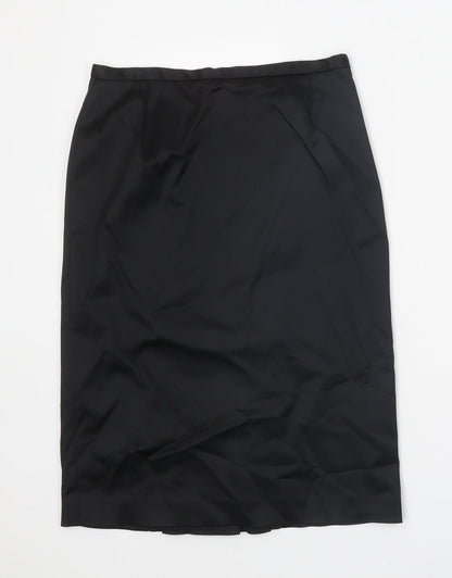 Coast Womens Black Acetate Straight & Pencil Skirt Size 10 Zip