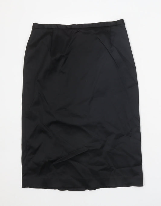 Coast Womens Black Acetate Straight & Pencil Skirt Size 10 Zip