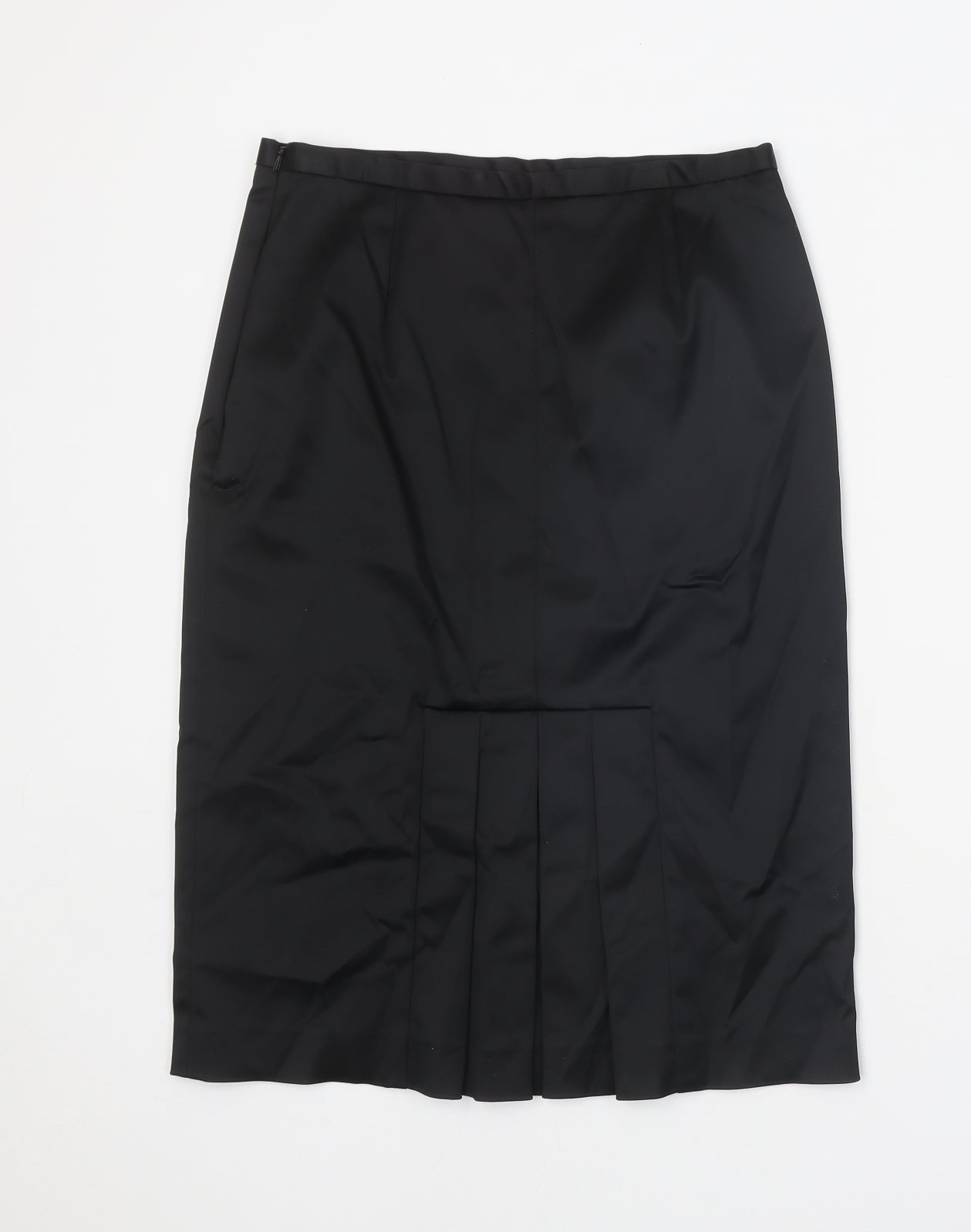 Coast Womens Black Acetate Straight & Pencil Skirt Size 10 Zip