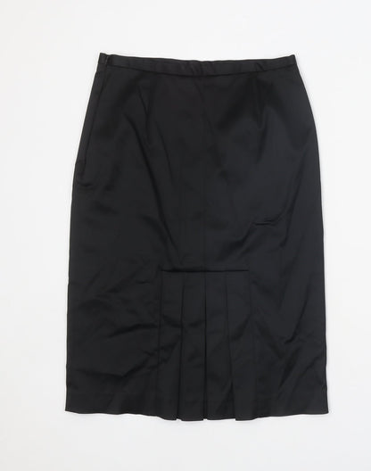 Coast Womens Black Acetate Straight & Pencil Skirt Size 10 Zip