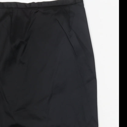 Coast Womens Black Acetate Straight & Pencil Skirt Size 10 Zip
