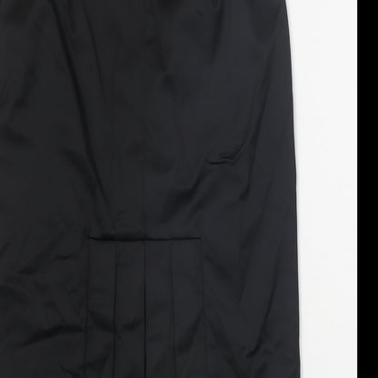 Coast Womens Black Acetate Straight & Pencil Skirt Size 10 Zip