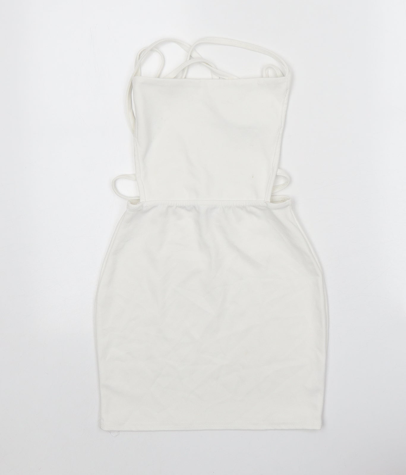 In the Style Womens White Polyester A-Line Size 6 Square Neck Pullover