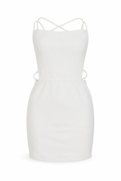 In the Style Womens White Polyester A-Line Size 6 Square Neck Pullover