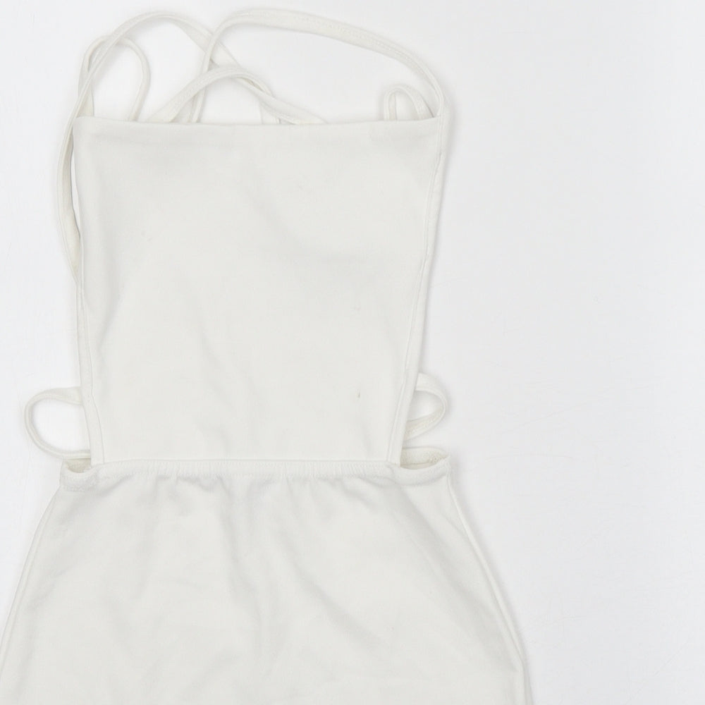 In the Style Womens White Polyester A-Line Size 6 Square Neck Pullover