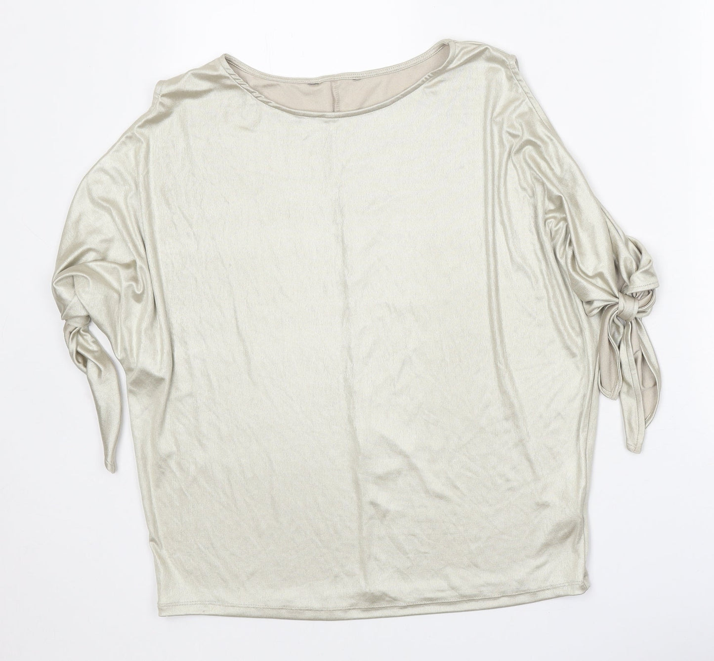 Womens UK Size 10 Preworn Gold Basic Blouse