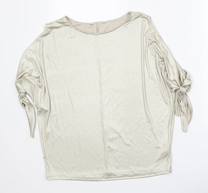 Womens UK Size 10 Preworn Gold Basic Blouse