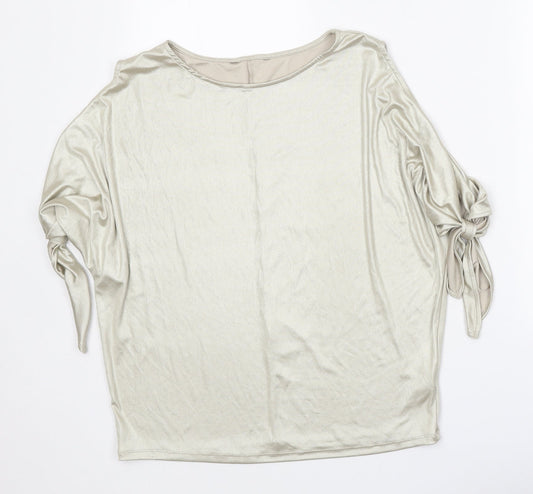 Womens UK Size 10 Preworn Gold Basic Blouse