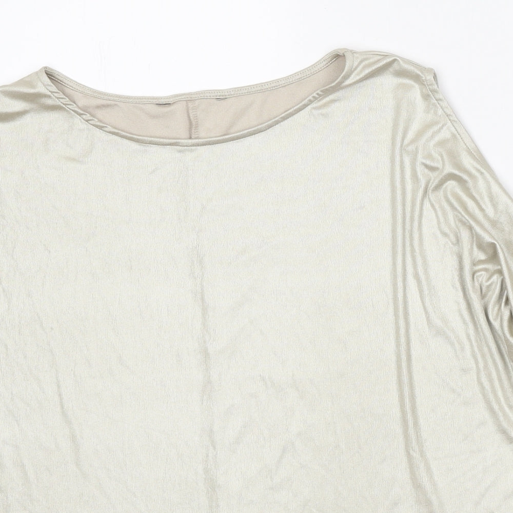 Womens UK Size 10 Preworn Gold Basic Blouse