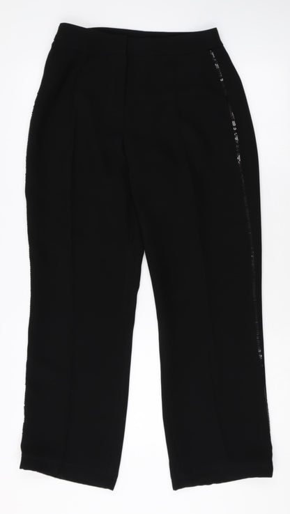 Womens UK Size 12 Dorothy Perkins Regular Fit Dress Pants Black Trousers