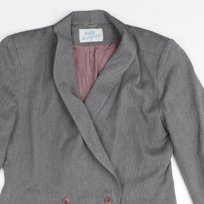 Wallis Womens Grey Polyester Jacket Blazer Size 12