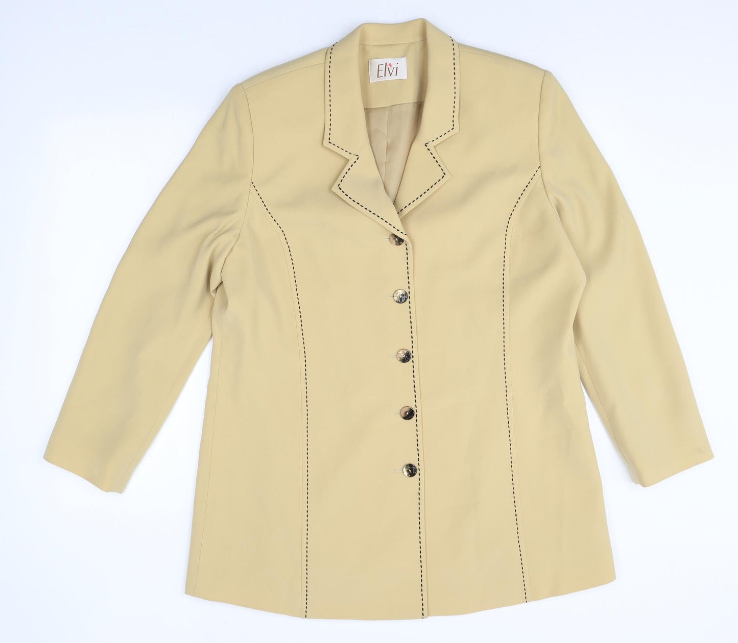 Womens UK Size 18 ELVI Regular Yellow Blazer