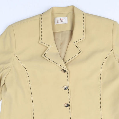 Womens UK Size 18 ELVI Regular Yellow Blazer