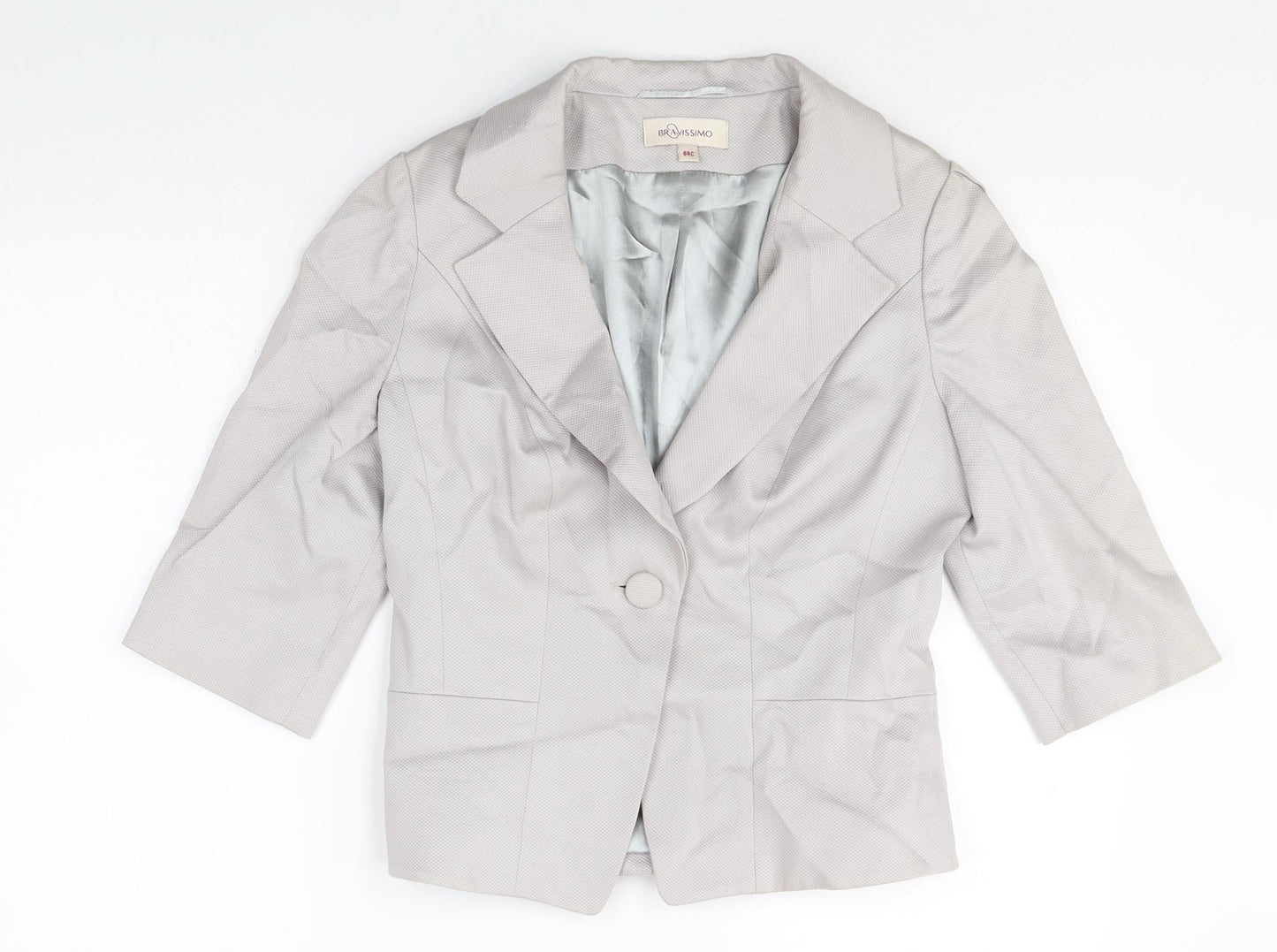 Bravissimo Womens Grey Cotton Jacket Blazer Size 8