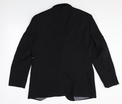 George Mens Black Polyester Jacket Suit Jacket Size 42 Big & Tall