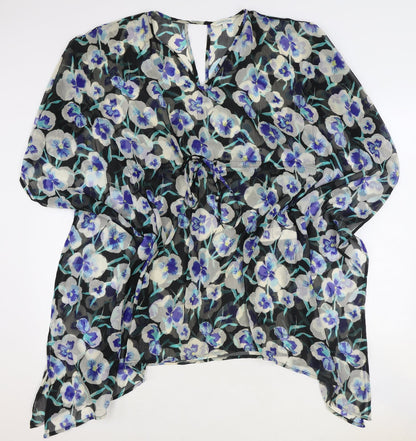 Womens UK Size L Debenhams Blue Tunic Blouse