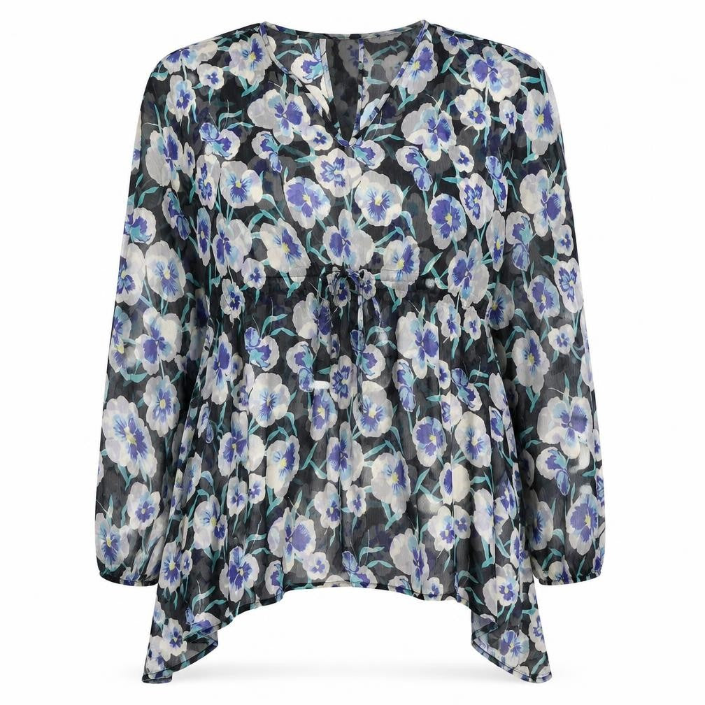 Womens UK Size L Debenhams Blue Tunic Blouse