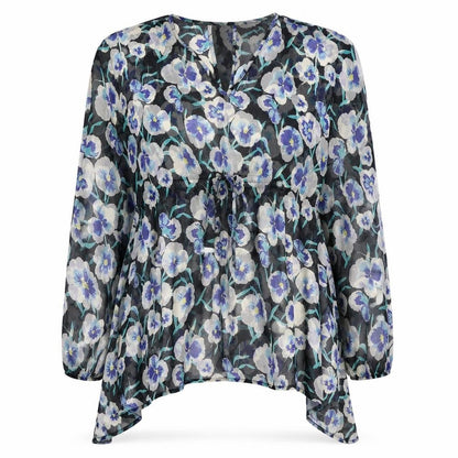 Womens UK Size L Debenhams Blue Tunic Blouse