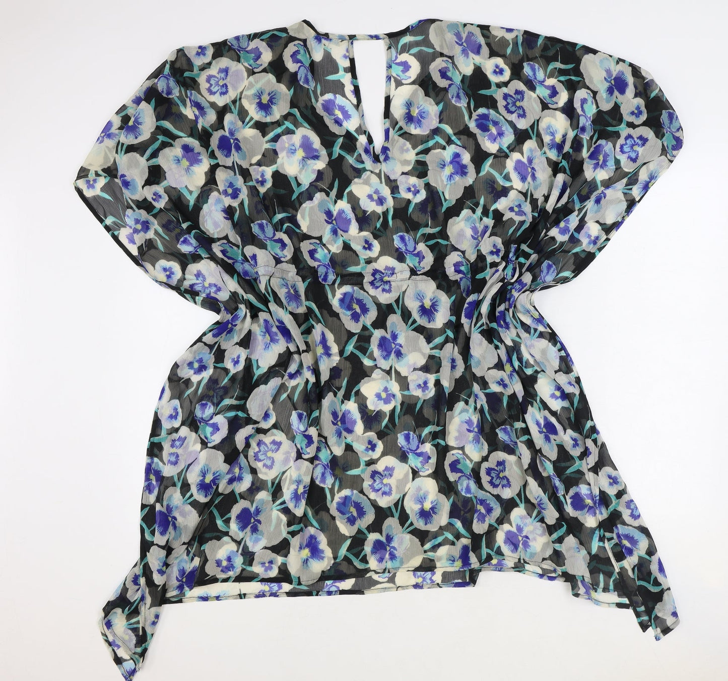 Womens UK Size L Debenhams Blue Tunic Blouse