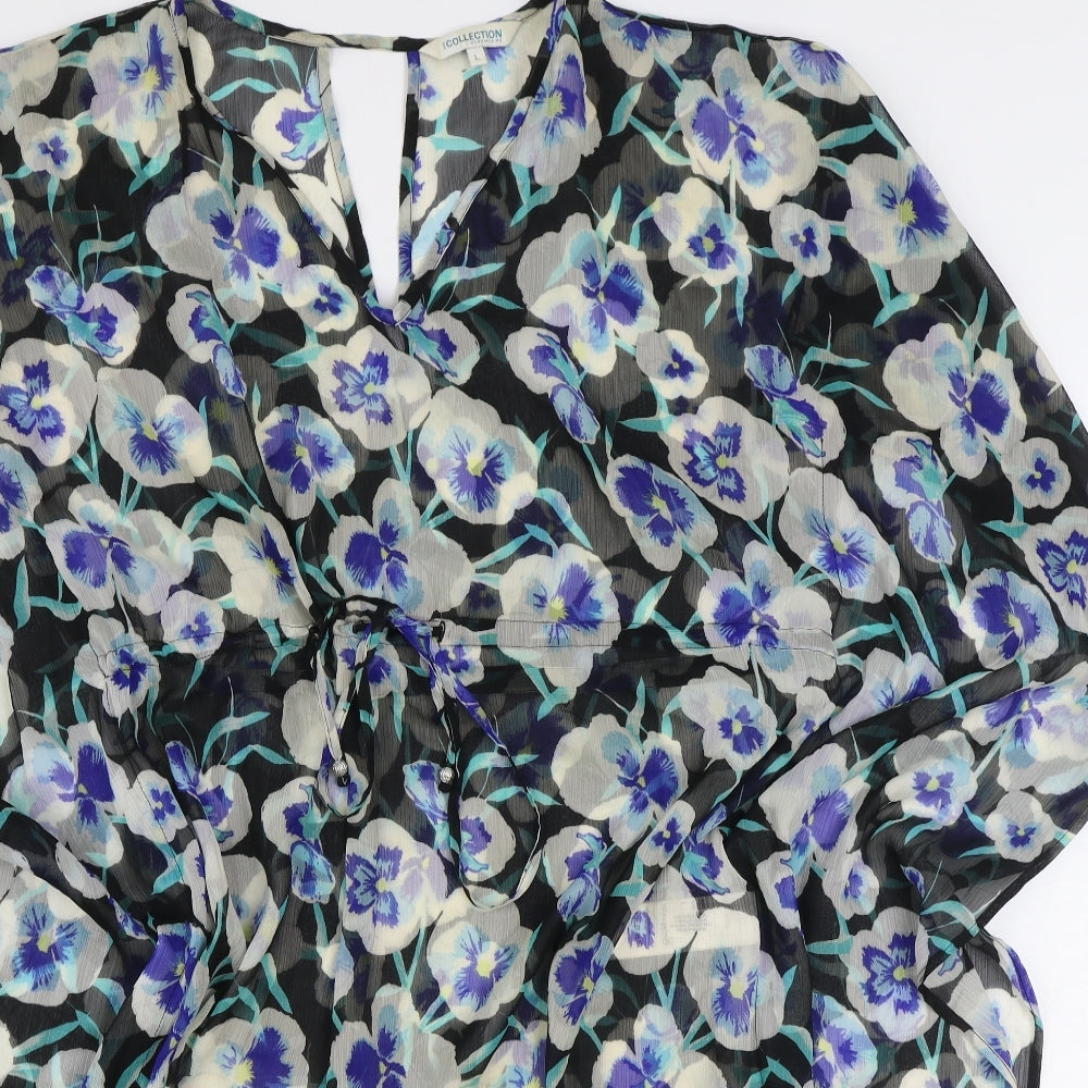 Womens UK Size L Debenhams Blue Tunic Blouse