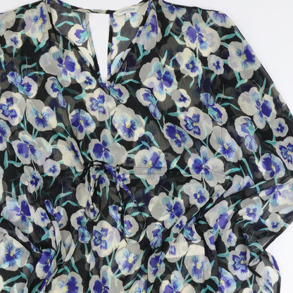 Womens UK Size L Debenhams Blue Tunic Blouse
