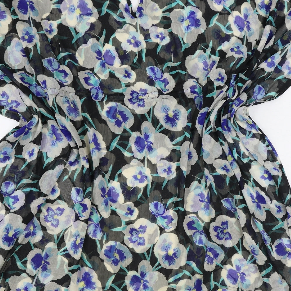 Womens UK Size L Debenhams Blue Tunic Blouse