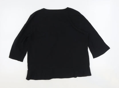 Womens UK Size M French Connection Black Basic Blouse