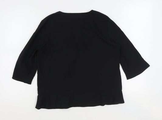 Womens UK Size M French Connection Black Basic Blouse