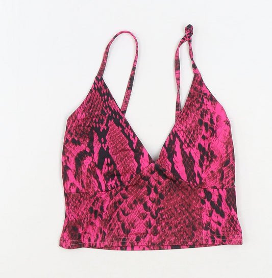 Womens UK Size 6 Missguided Pink Cropped Tank