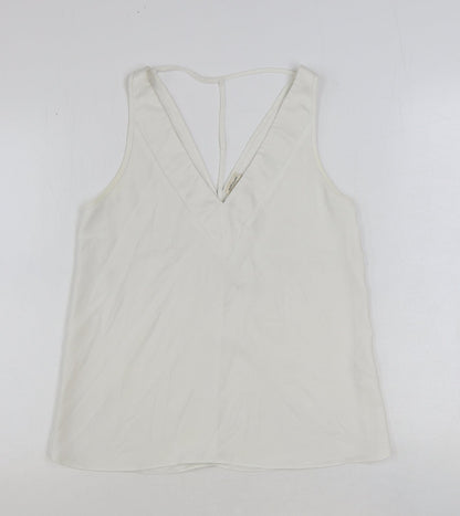 Womens UK Size 8 River Island White Basic Tank