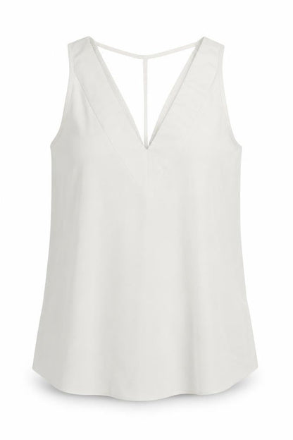 Womens UK Size 8 River Island White Basic Tank
